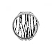 Brushwork Vertical Line Texture Hand Compact Mirror Round Portable Pocket Glass