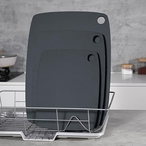 BESTCOOK Wood Fibre Chopping Board for Kitchen, High Density Anti-Porous, BPA Free, Dishwasher Safe, Knife-Friendly, Eco-Friendly, Reversible for Meat, Bread and Fruit, 37 x 27 x 0.6 cm