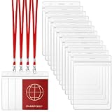 Patelai 50 Pcs Clear Passport Holder, Large PVC Holder, Red, 50 Pcs