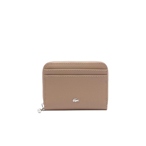 Lacoste Carteira feminina Daily City pequena com zíper, cinza-acastanhado