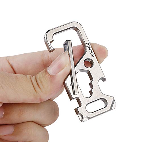 Grampo, Andoer Porta-chaves com clipe de liga de titânio multiferramenta para uso externo abridor de