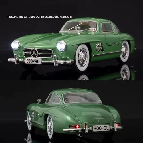 Image of 1:24 Mercedes-Benz 300SL Diecast Metal Vintage Retro Toy Car Diecast Metal Pull Back Car - 4 Openable Doors with Sound & Light | Luxury Toy Car & Gift for Kids 【Colors as Per Stock】