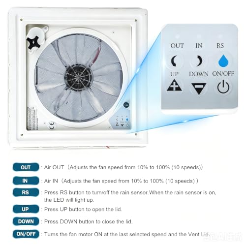 Ventilación de techo para autocaravana con extractor solar impermeable de 15W 5