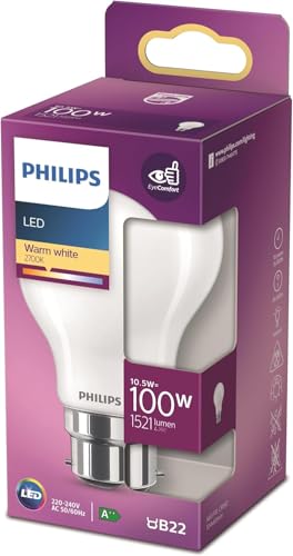 Philips ampoule LED Standard B22 100W Blanc Chaud Dépolie, Verre