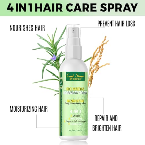 Organic Rosemary Oil For Hair Growth Rice Water Rosemary Spray,Scalp Hair Growth Oil With Essential Oils, Rosemary Hair Oil Nourishing For Split Ends, Dry Scalp, Hair Growth with Detangling Comb Set - Thumbnail 3