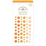 Crafters Workshop Glossy Enamel Adhesive Sprinkles, Tangerine Dots, 54 Per Package