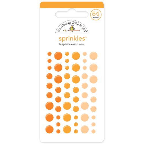 Crafters Workshop MONOS-4007 Glossy Enamel Adhesive Sprinkles, Tangerine Dots, 54 Per Package