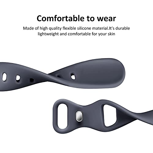 Image of Thin Slim Band Compatible with Apple Watch 38mm 40mm 41mm 42mm 44mm 45mm 46mm 49mm, Replacement Silicone Sport Strap for iWatch Series 11 /10 /9 /8 /7 /6 /5 /4 /3 /2 /1 Ultra SE Women Men, Blue Gray