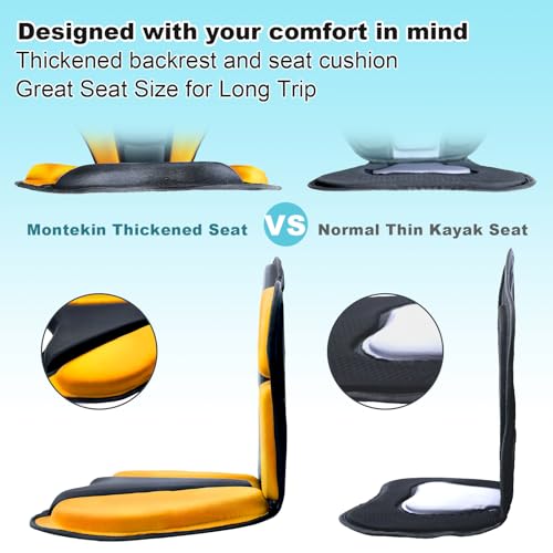 image for Montekin Thickened Kayak Seat with Back Support, Sit On Top Cushioned 