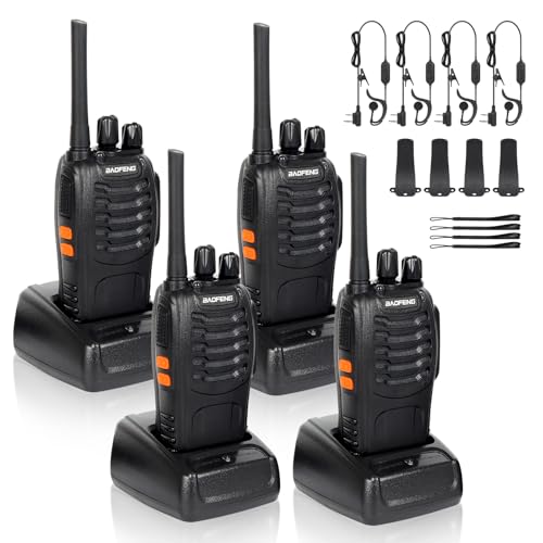 RKK Walkie-Talkie Rechargeable Long Distance 16 Channels VOX CTCSS/DCS FM Radio Professional Walkie Talkie Transceiver with Headphones