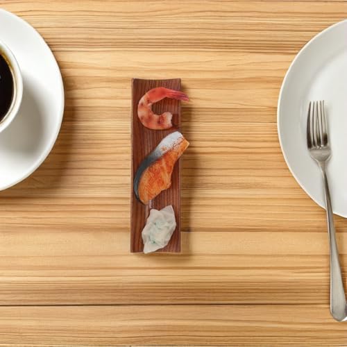 Set 2 platos rectangulares de madera para sushi miniatura 6