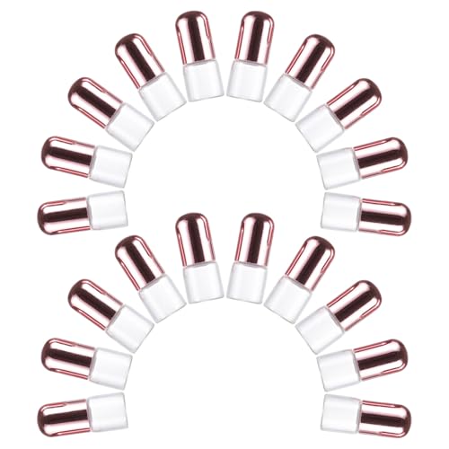 Vaguelly 20 Stück Mini Glas Rollerflaschen mit Pinkem Deckel Auslaufsichere Nachfüllbare Aromaflaschen für Ätherische Öle Parfüm Roller Praktische Duftprobenbehälter für Reisen