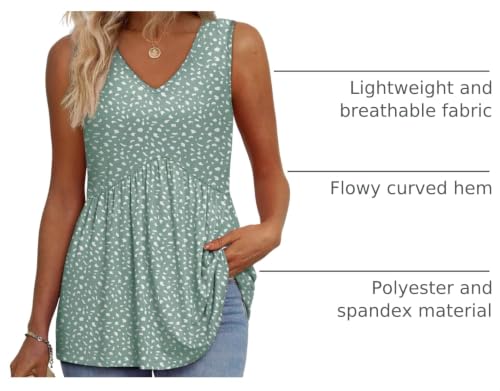 Image of OFEEFAN Womens Tank Tops 2025 Flowy Peplum Tops for Women Dressy Sleeveless V Neck Babydoll Tank Tops