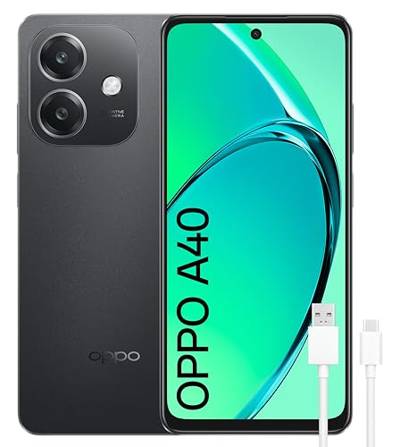 OPPO A40 – Smartphone Libre, 8GB(4GB+4GB) 128GB, Pantalla HD+ LCD 6.7″, Cámara 50+2+8 MP, Android, Batería 5100mAh, Carga Rápida 45W – Negro