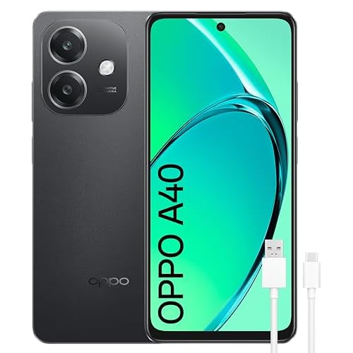 OPPO A40 – Smartphone Libre, 12GB(6GB+6GB) 128GB, Pantalla HD+ LCD 6.7″, Cámara 50+2+8 MP, Android, Batería 5100mAh, Carga Rápida 45W – Negro