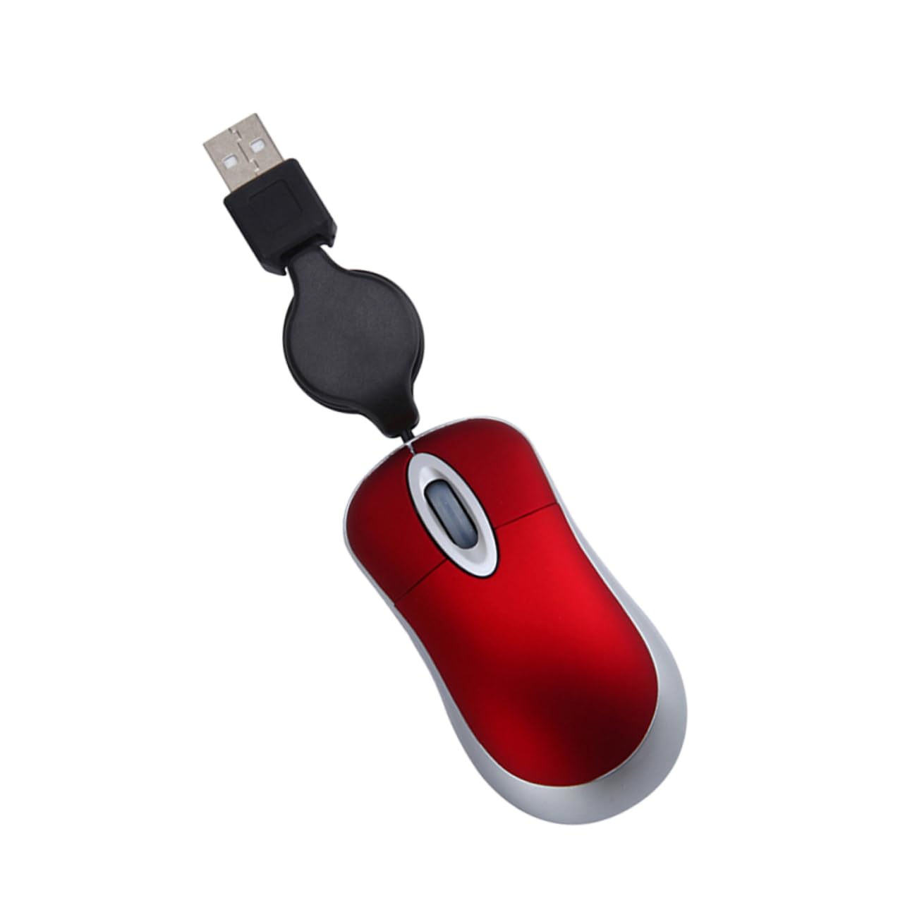Mini USB Wired Mouse Retractable Cable Comfortable Optical Mouse for Laptop and Notebook Red Ergonomic Design Dpi Portable