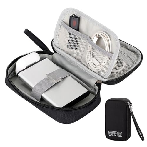 NHPY Borsa Accessori Elettronici, Accessori Viaggio, Zaino Organizer per Cavi e Dischi Rigidi, Porta Cavi e Caricabatterie USB (19 x 12 x 3.5 cm)