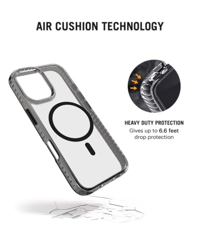 Image of DailyObjects Polycarbonate Stride 2.0 Magnetic Case Cover Compatible with iPhone 16 | Wireless Charging Slim Back Cover | 2 Layer Edge Protection & Shockproof, Grey