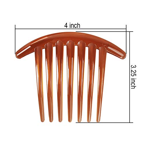 24 Pcs 7 Tooth French Twist Comb Plastic Hair Clip Hair Side Combs Hair Accessory For Women Girls (Black And Brown) #TOP2
