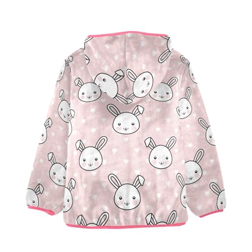 OTVEE Cute White Rabbit Bunny Kids Hoodie Jacket Fall Spring Full Zip Warm Outwear Coat2