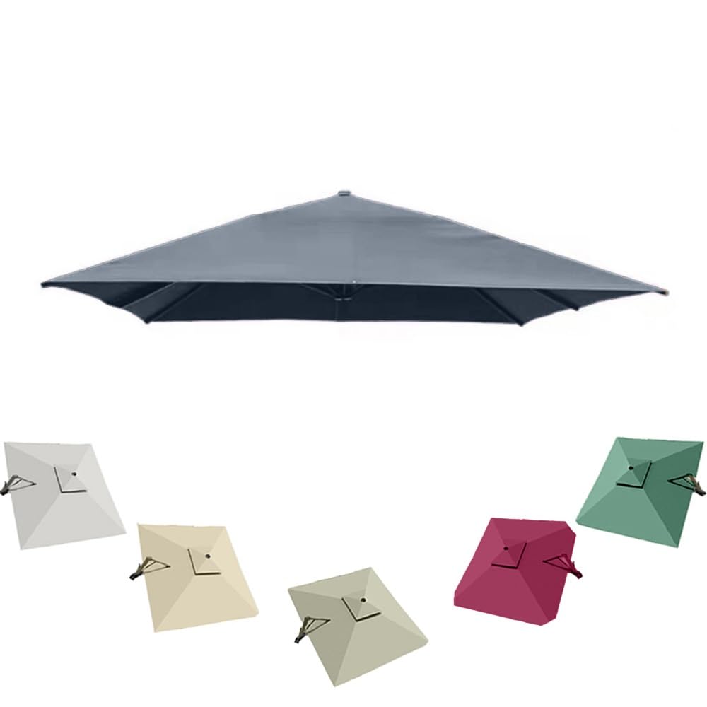 Parasol déporté de remplacement de 3 m avec toile de terrasse grise