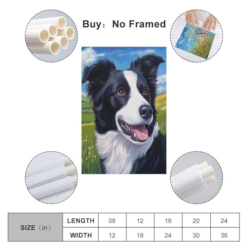 Cuadros decorativos de lienzo con diseño de Border Collie moderno 2