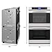 KoolMore 30-Inch Electric Double Wall Oven with Quiet, Rapid Convection Cooking, 7 Cook and Baking Modes, Dual Large Capacity Ovens, Stainless-Steel Unit, Self-Cleaning (KM-WO30D-SS)