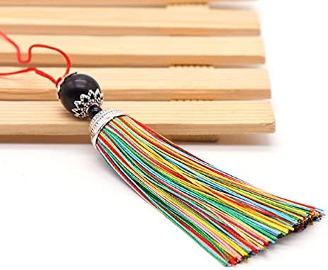 Silky Floss bookmark Tassels,Mini Tassels,Silky Floss Mini Tassels,10Pcs 10cm Silk Tassel Fringe Brush Hanging Rope Beads Tassel Fringe Trim Pendant For Curtains Embellish Jewelry DIY Home Decor Key C
