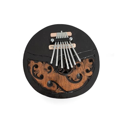 Honestly Made carved coconut thumb piano, Black/Brown - Image 3
