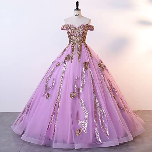 Image of Women's Beading Sweetheart Ball Gown Tulle Layed Long Quinceanera Dress