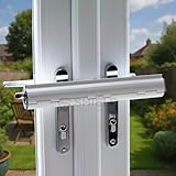 SHIELD HARDWARE Patio Door Security Lock – Heavy Duty French & Conservatory Double Door Handle Lock – Visible Anti-Intruder Deterrent, Tool-Free Installation – 5 Year Guarantee