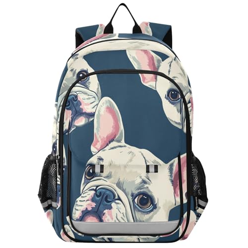 Cute French Bulldog Animals Backpack Lightweight Daypack Laptop Backpack School Elementary Travel Computer Bookbag