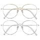 ACWOO Blaulichtfilter Brille, 2er-Set Rund Anti Blaulicht PC Gaming Brillen Mode Brille, Metall Blue Light Blocking Glasses, Retro Ohne Stärke Blaufilter Brille für Damen Herren (Gold+Silber)