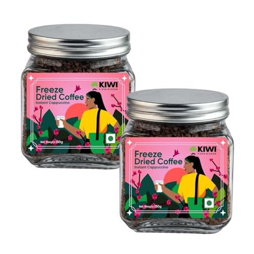 Image of Kiwi Kisan Window - Freeze Dried Instant Coffee, 100% Arabica - 150g (Pack of 2) | Bold & Rich Taste | No Chicory - No Preservatives | Perfect for Hot & Cold Coffee