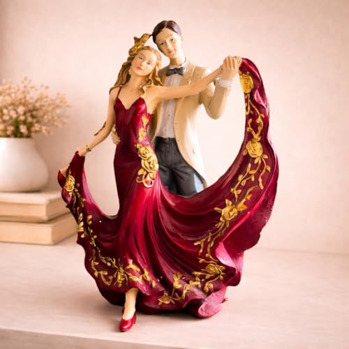 Image of ARMONIA Romantic Dancing Couple Polystone Showpiece|European Love Figurine for Home Decor | Valentine Gift for Girlfriend,Wife & Couple | Anniversary, Wedding,Gift