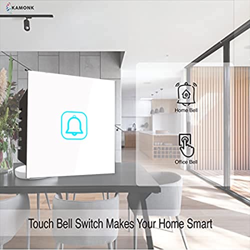 Image of Kamonk NON Smart Touch Bell Modular Switch | Elegant Touch Switches for Home and Office | Easy Installation and Reliable Performance for Modern Spaces (White)