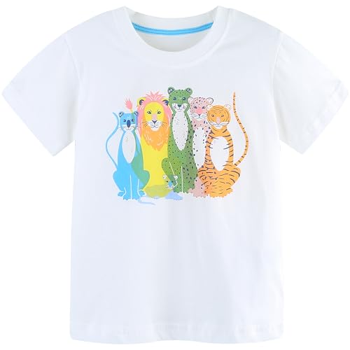 Image of AIWUHE Toddler T Shirts Cotton Summer Tshirts Boys Girls Short Sleeve Tee Tops Casual Graphic Clothes Crew Neck Shirts 2-6Y