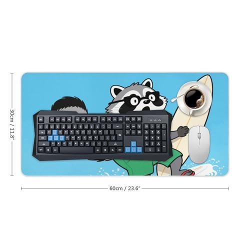 Desk Pad Protector 24x12 Inch Extended Funny Raccoon miniatura 2