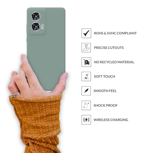 Image of SPRIG Compatible with Moto Edge 50 Fusion Premium SilkTone (Liquid Silicone) Back Cover Drop Tested Shock Proof Mobile Case for Men, Women, Boys and Girls with Camera Protection (Light Green)