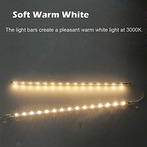 Cefrank LED Display Light Bars - 4X 16inch Linkable Slim Light Strip Kit - Series + Parallel Connection - Plug n Play - Soft Warm White 3000K