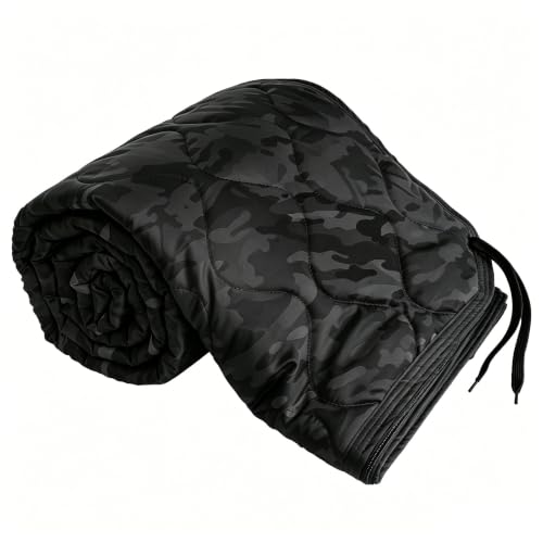 GRVCN Military Blanket - Camping Sleeping Bag with Zipper, Poncho Liner Thermal Insulated Blanket, Lightweight Portable Outdoor Hiking Survival Compression Carry Bag