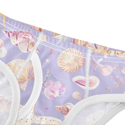 KLL Seashells Different Shapes and Starfish Lilac Toddler Boy Comfort Training Underwear Cute Undies4