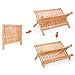 SZUAH Collapsible Bamboo Dish Drying Rack - 2 Tier Space Saving Kitchen Counter Organizer, Holds 19 Plates, Bowls & Utensils (17.8