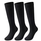 [Wamicu] 靴下 暖かい ハイソックス レディース 厚手 秋 冬 冷え 防寒保温 極暖 耐久性 伸縮性 室内 アウトドア 通勤 3足セット