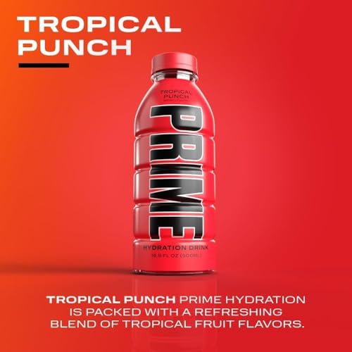 Image of Prime Hydration Drink Variety Pack, Ice Pop, Blue Raspberry, Lemon Lime and Tropical Punch,Strawberry Flavours, 500ml Each, 5 Bottles With Free Flavourito Kunafa Chocolate 20g By Decadent Foods