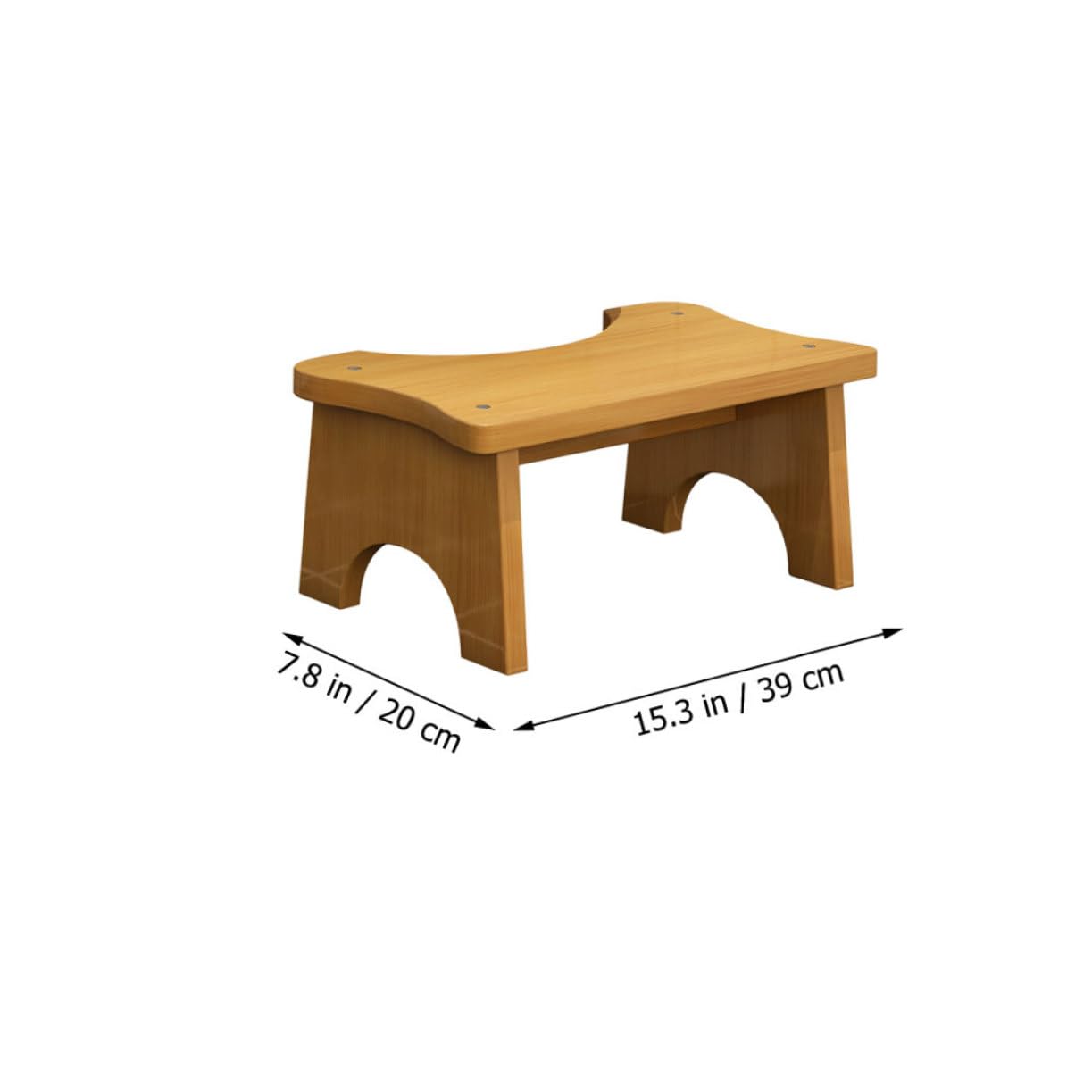 Stabiler Holz Fußhocker fürs Badezimmer Kompakter Toilettensitz Trittschemel Rechteckig Praktischer Hocker für Kinder und Ganze Familie