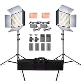 2イン1キット LED ビデオライト スタジオ 写真 LED パネル 写真照明 三脚バッグ付き バッテリー 600 LED 5500K CRI 95