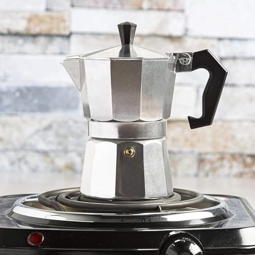 Image of Aluminum Italian Style Stovetop Coffee Maker | Moka Pot Espresso Percolator South Indian Filter Degree Kaapi Decoction | Coffee Machine Brewer Pot for Induction Gas Stove| 6 Cups
