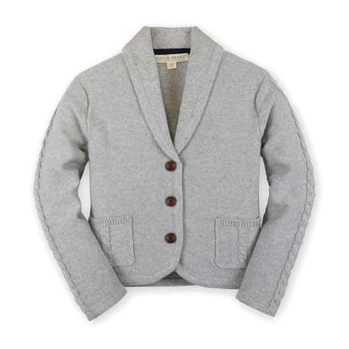 Image of Hope & Henry Girls' Long Sleeve Shawl Collar Cardigan Sweater with Waist Tie
