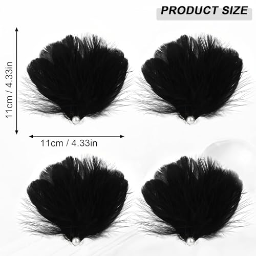 MWOOT 4 Pcs Black Feather Hair Clips - Image 4